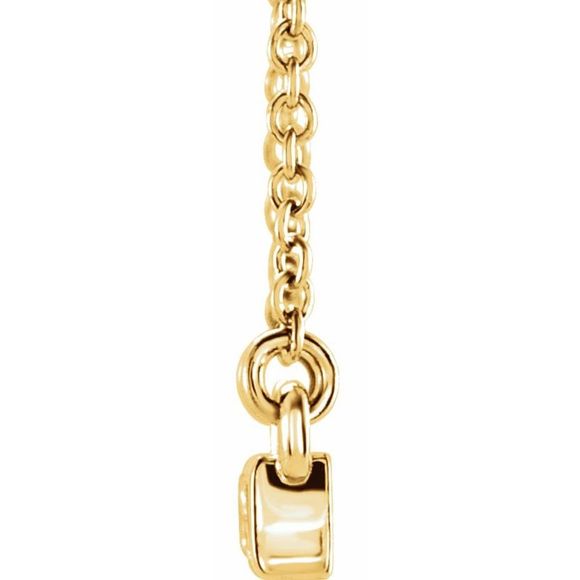 14k Yellow Gold 1/2 Ctw Diamond 4 Stone Baguette Bar Necklace, 17 Inch